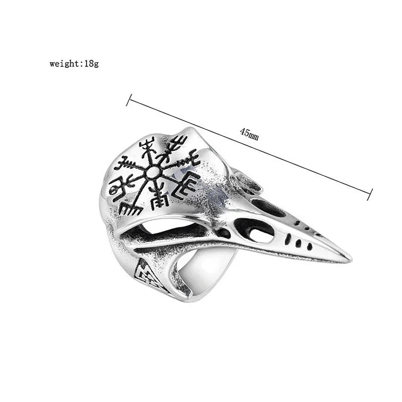 VIKING RING - RAVEN SKULL