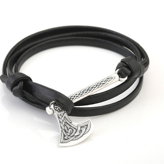 NORDIC AXE LEATHER BRACELET