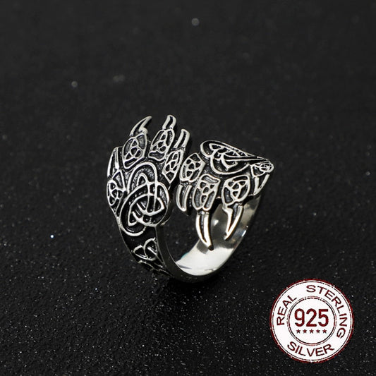 BERSERKER CLAW VIKING RING - STERLING SILVER