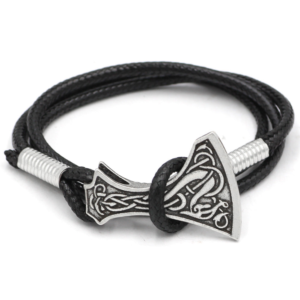 Axe Head Leather Bracelet