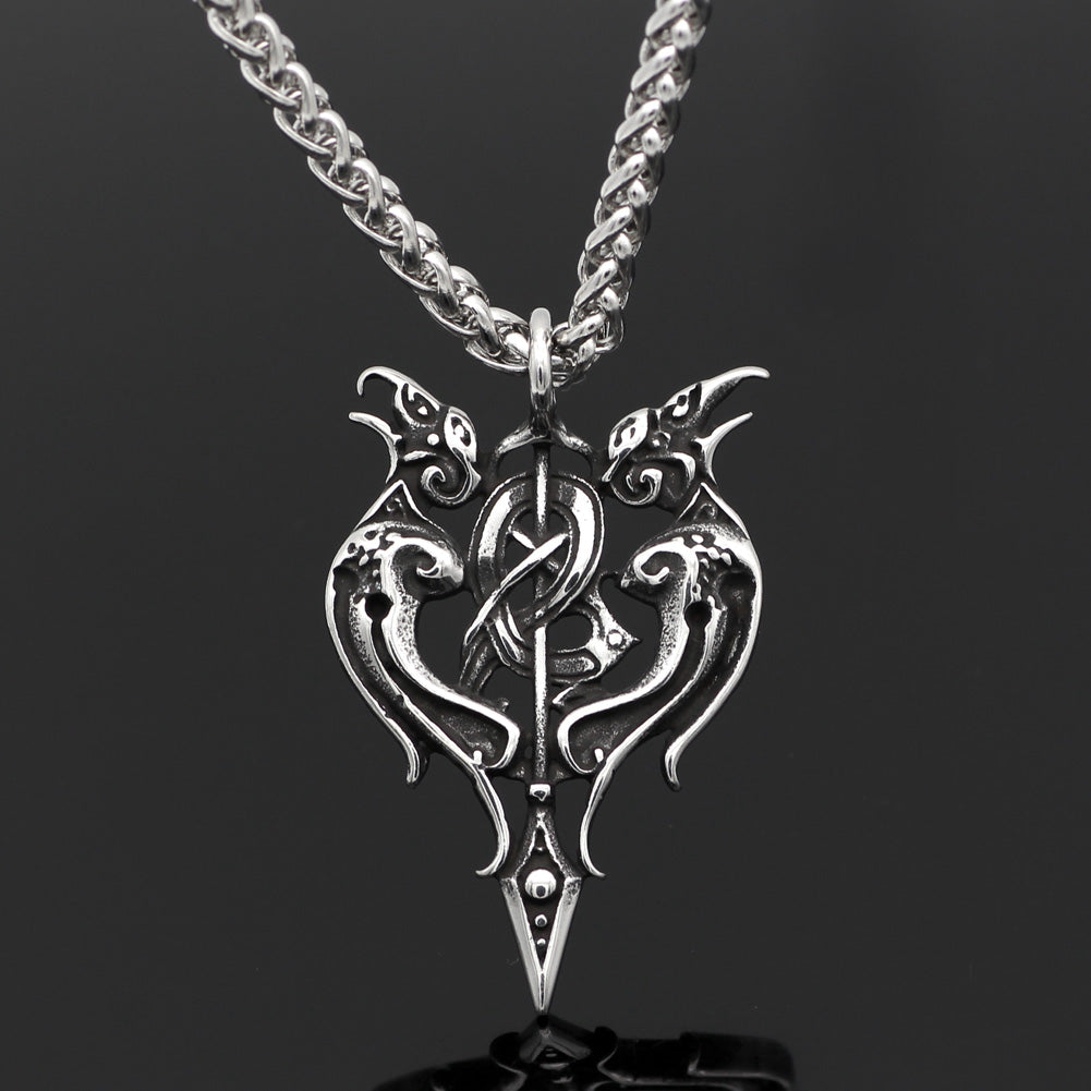 VIKING NECKLACE WITH HUGINN & MUNINN DESIGN