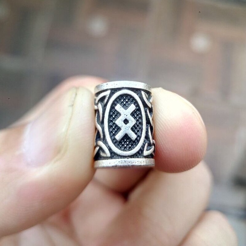 VIKING BEARD BEAD WITH NORDIC RUNES