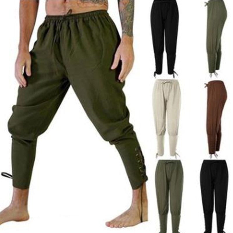 HIGH WAIST LACE UP VIKING PANTS