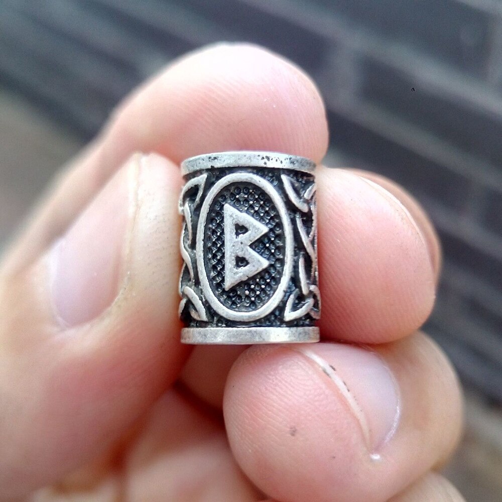 VIKING BEARD BEAD WITH NORDIC RUNES