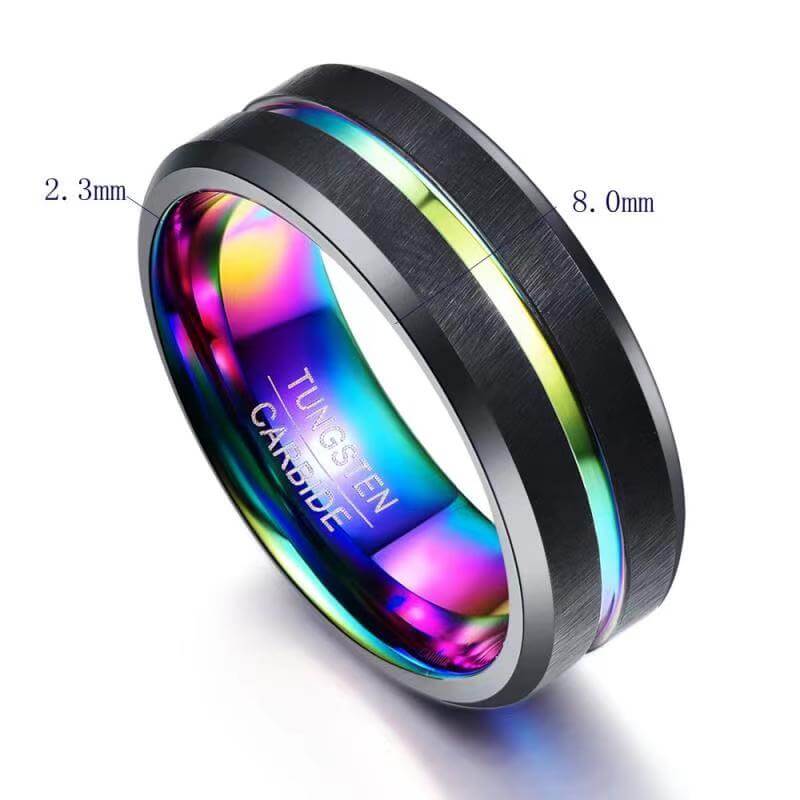 BLACK RAINBOW TUNGSTEN RING