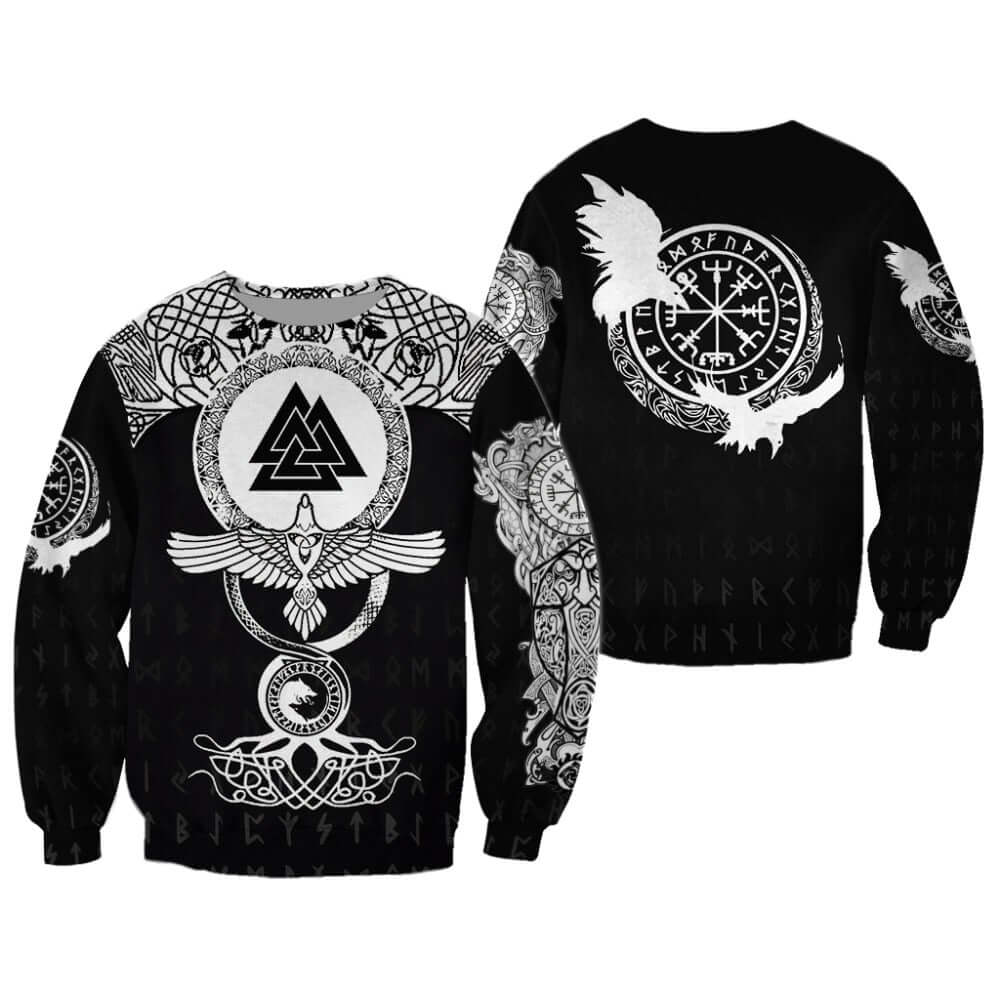 BLACK VALKNUT VIKING HOODIE