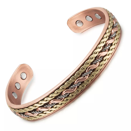 THREE-COLOURED MAGNETIC THERAPY VIKING ARM RING