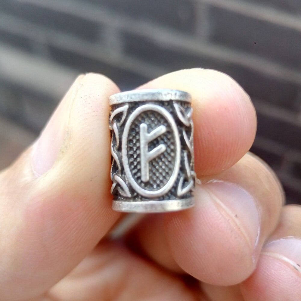 VIKING BEARD BEAD WITH NORDIC RUNES