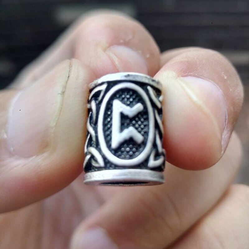 VIKING BEARD BEAD WITH NORDIC RUNES