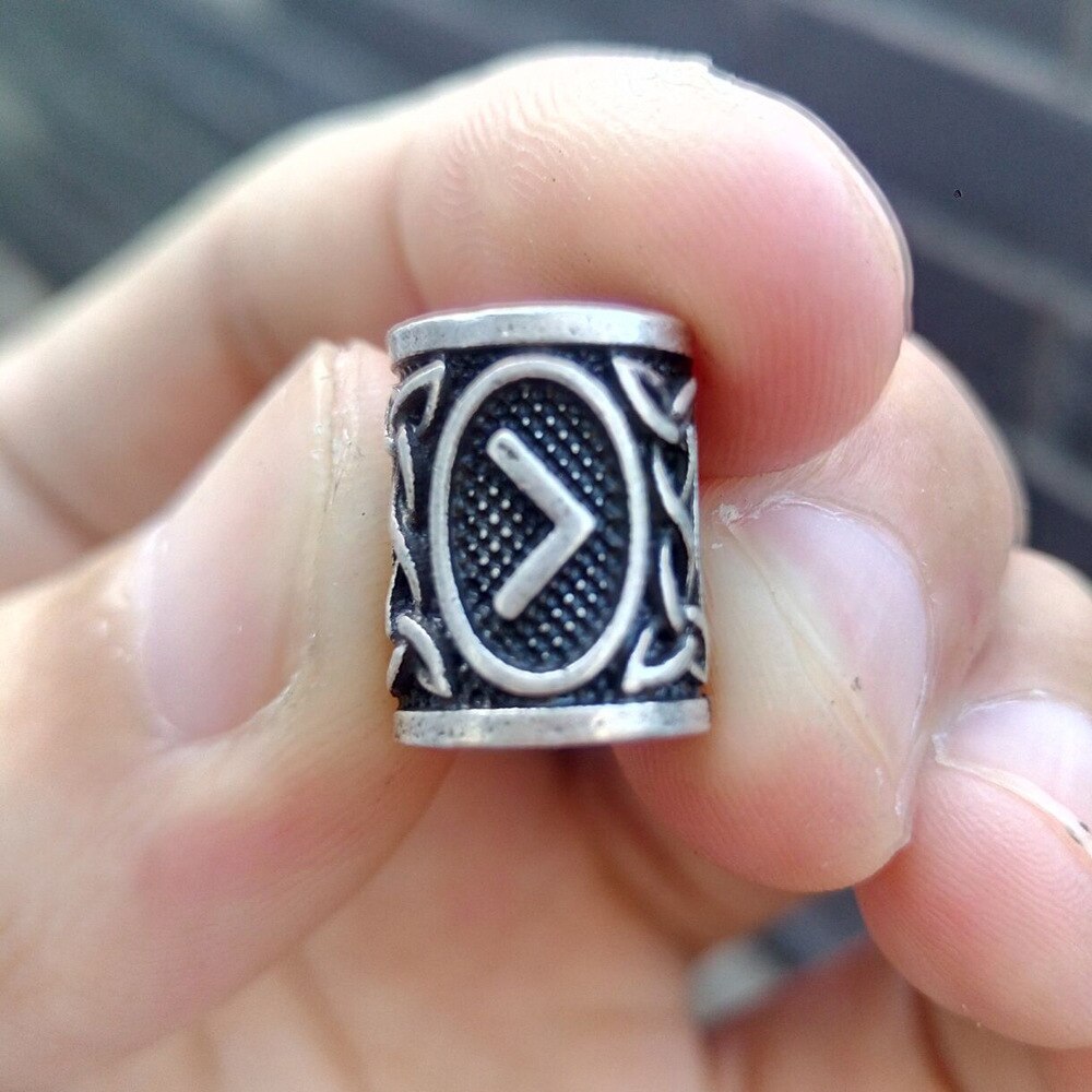 VIKING BEARD BEAD WITH NORDIC RUNES