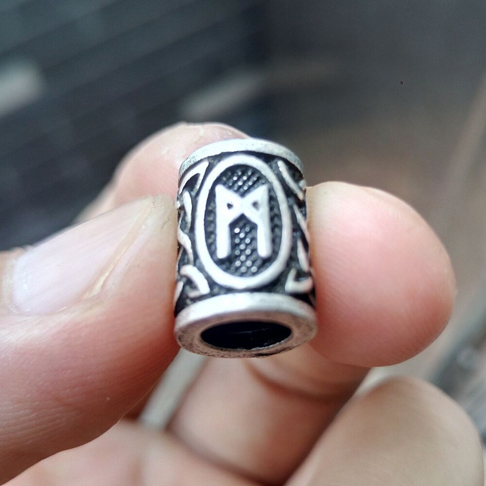 VIKING BEARD BEAD WITH NORDIC RUNES