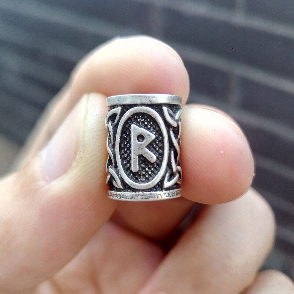 VIKING BEARD BEAD WITH NORDIC RUNES