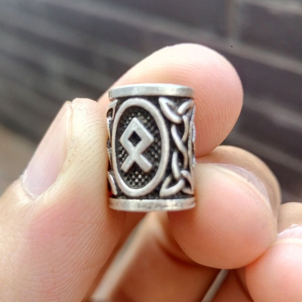 VIKING BEARD BEAD WITH NORDIC RUNES