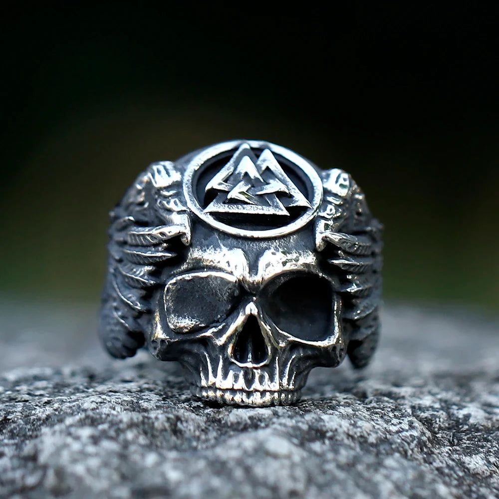 VIKING RING - VALKNUT SKULL