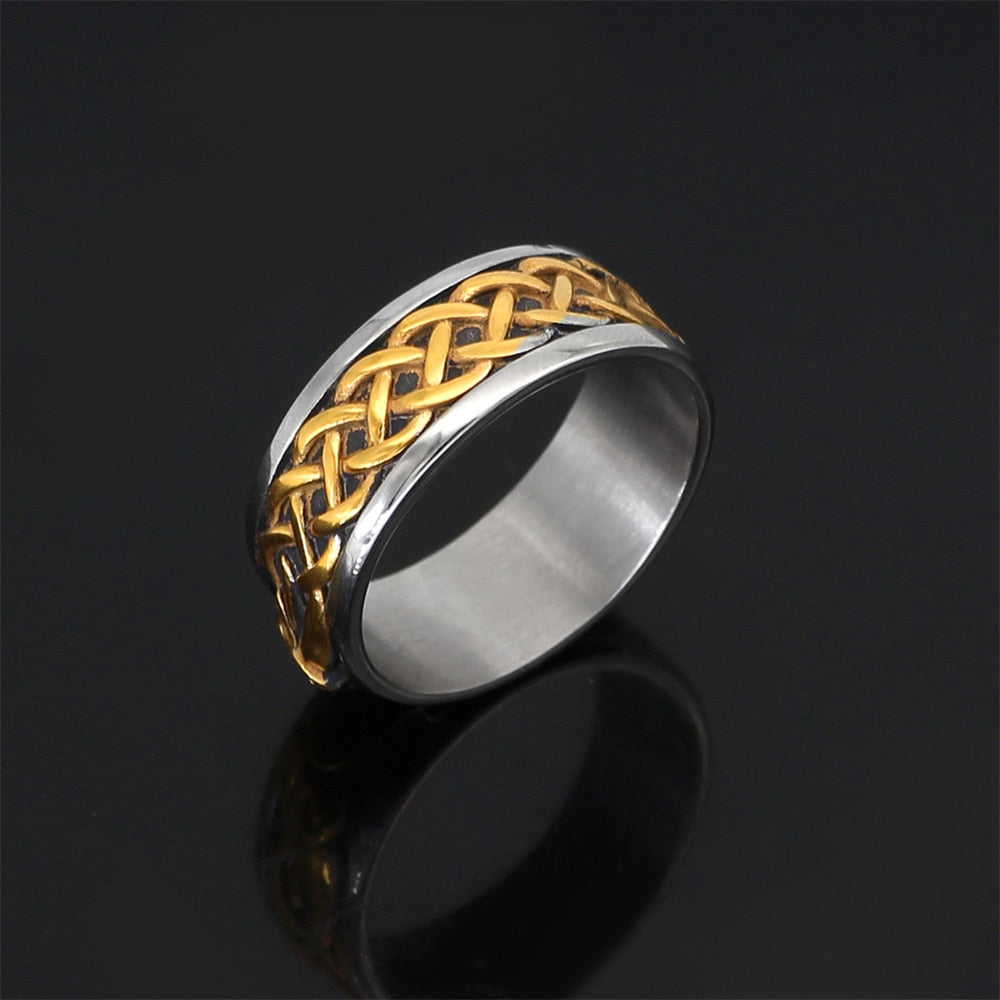 VIKING RING - JORMUNGANDR WITH CELTIC KNOT