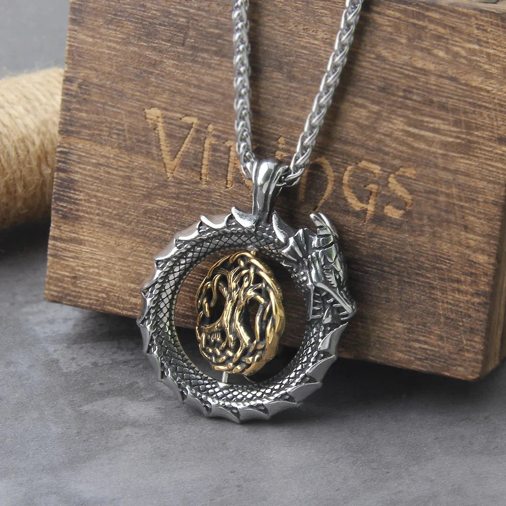 VIKING NECKLACE - JORMUNGANDR YGGDRASIL