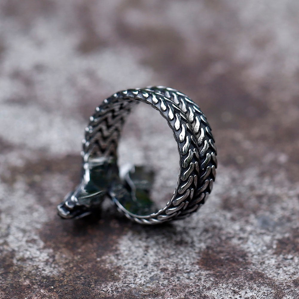 VIKING RING - TWISTED JORMUNGANDR DRAGON