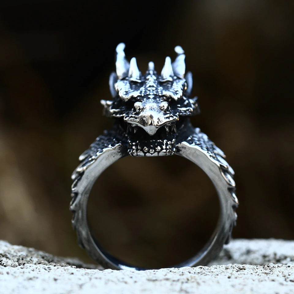 VIKING RING - JORMUNGANDR DRAGON HEAD