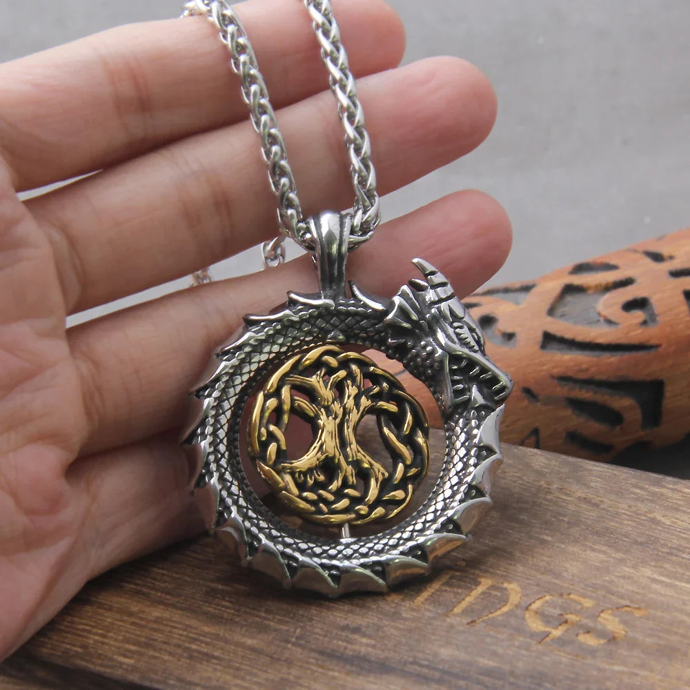 VIKING NECKLACE - JORMUNGANDR YGGDRASIL