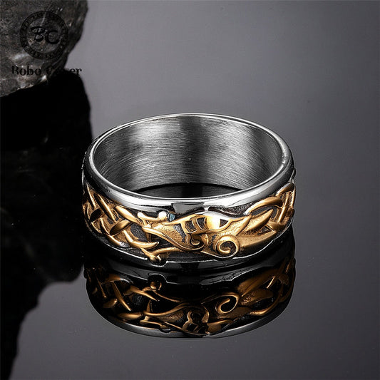 VIKING RING - JORMUNGANDR WITH CELTIC KNOT