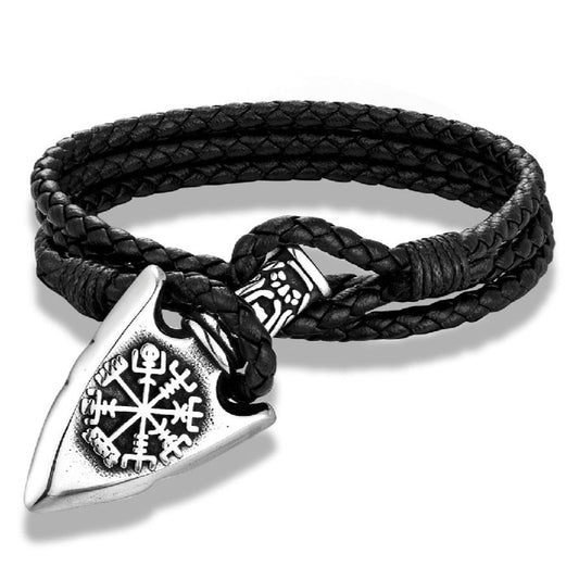 VIKING SPEAR MULTILAYER LEATHER BRACELET