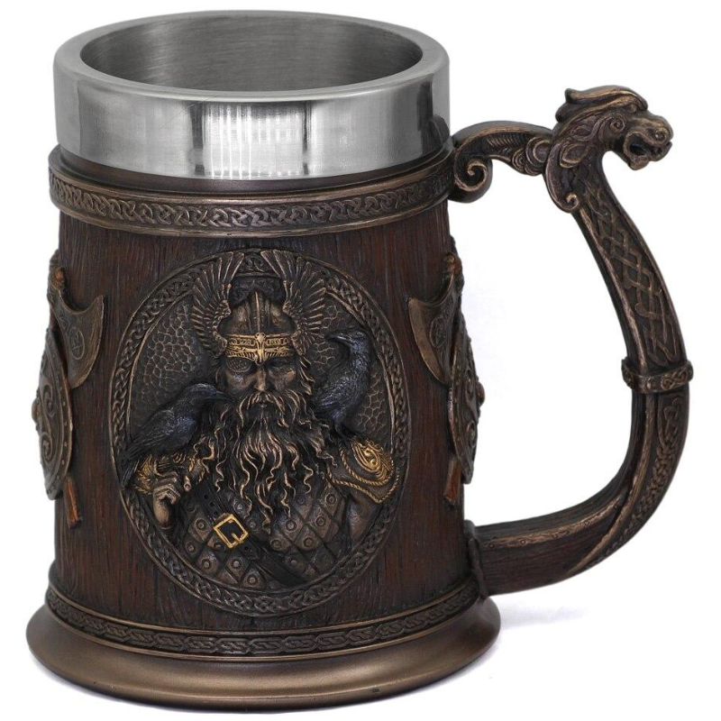 NORSE GODS THOR AND ODIN VIKING BEER MUG