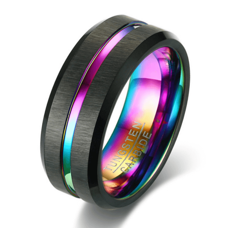 BLACK RAINBOW TUNGSTEN RING