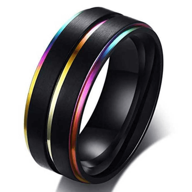 BLACK RAINBOW TUNGSTEN RING