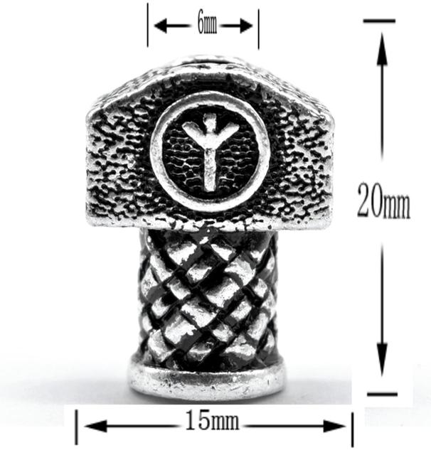 VIKING MjOLNIR BEARD BEAD WITH RUNE SYMBOL