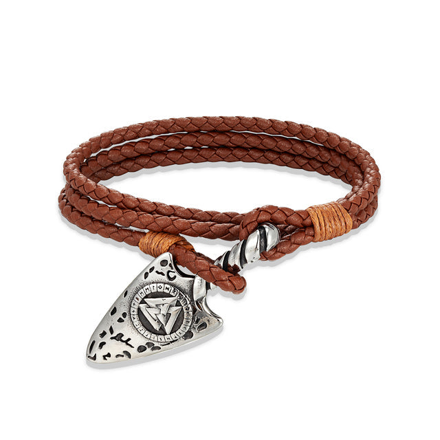 VIKING SPEAR MULTILAYER LEATHER BRACELET
