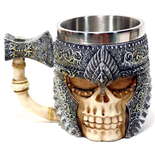 3D Double-Layer Axe Viking Skull Mug
