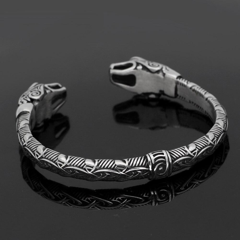 WOLF'S HEAD VIKING ARM RING