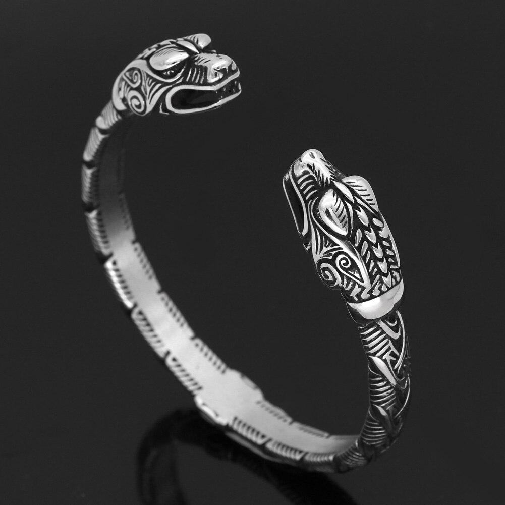 WOLF'S HEAD VIKING ARM RING