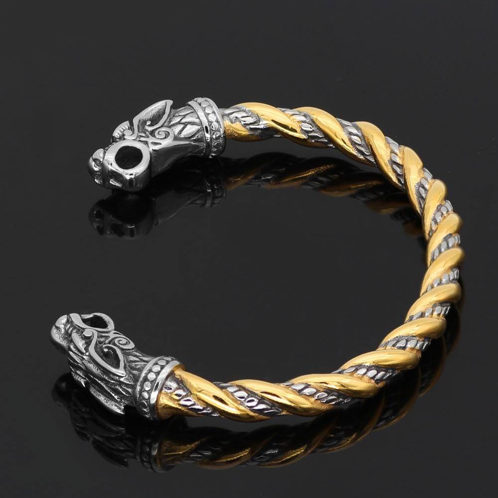 Gold-Trimmed Wolf Armring