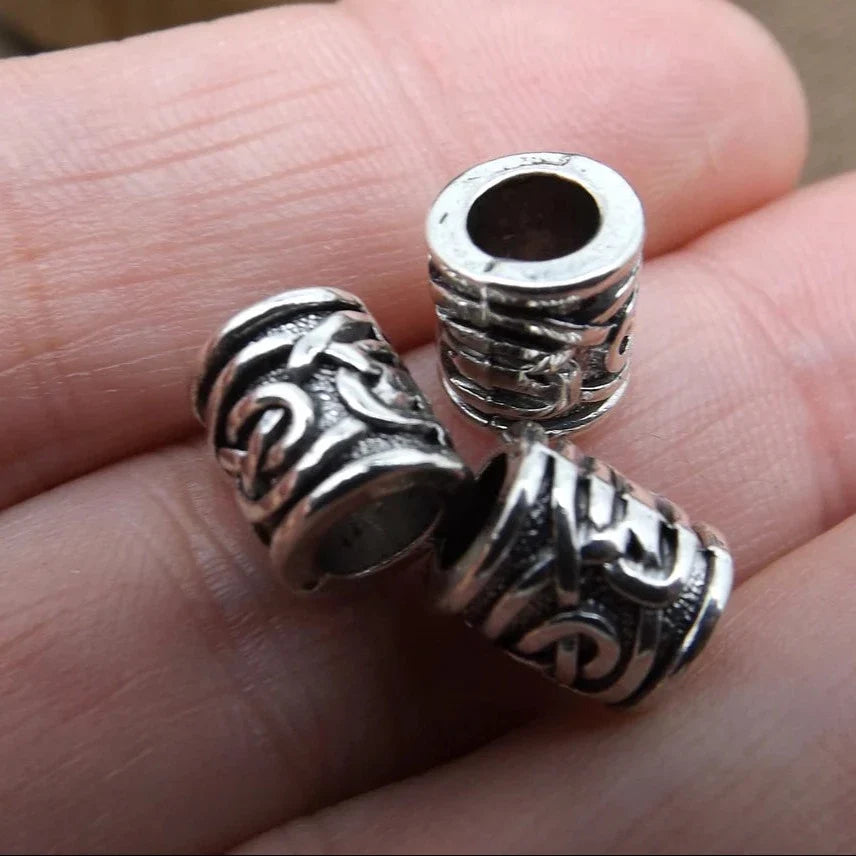 3 Pieces Viking Beard Bead with Norse Knot Pattern