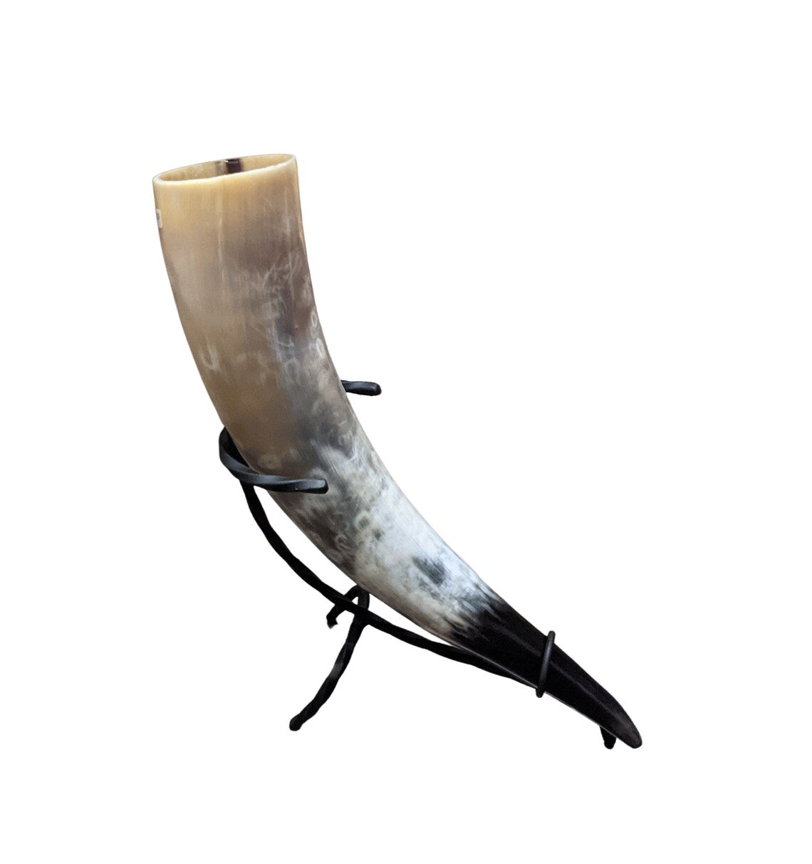 Viking Drinking Horn with Iron Stand