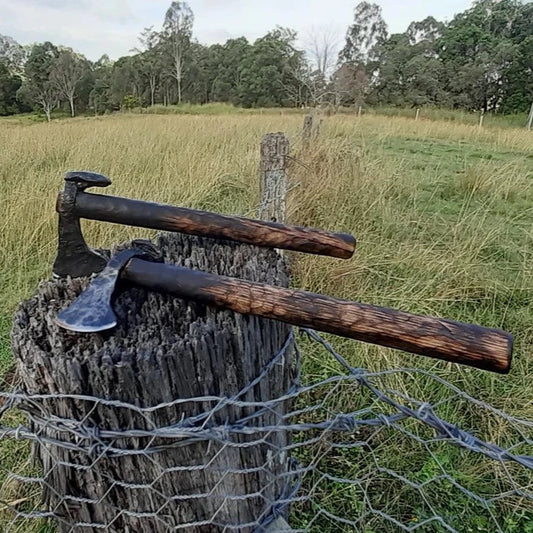 HAND-FORGED VIKING AXE - RAIL SPIKE