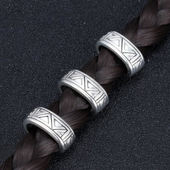 SILVER VIKING BEADS - 6 PIECES