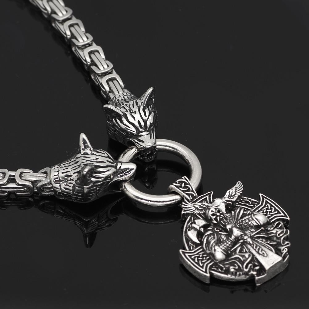 KING'S CHAIN WITH WOLF HEADS AND BERSERKER PENDANT