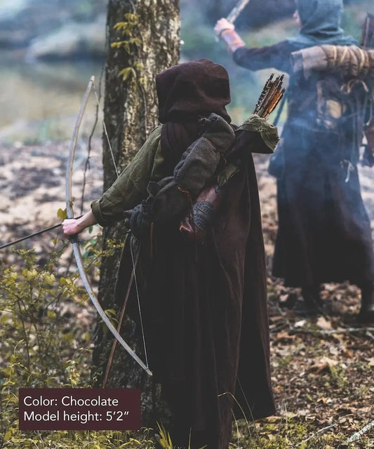 VIKING RANGER CLOAK - LINEN WITH WEATHERED HEM