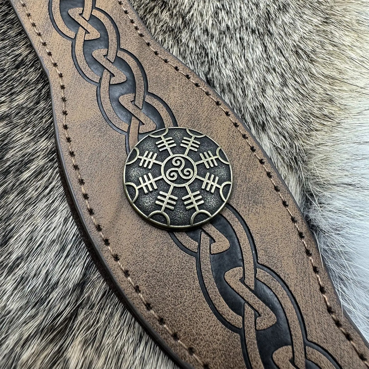 VIKING HEADPIECE – ÆGISHJÁLMR MEDALLION & KNOTWORK