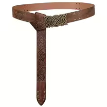 VIKING BELT &amp; VEGVISIR COIN POUCH SET – FAUX LEATHER WITH KNOT PATTERN