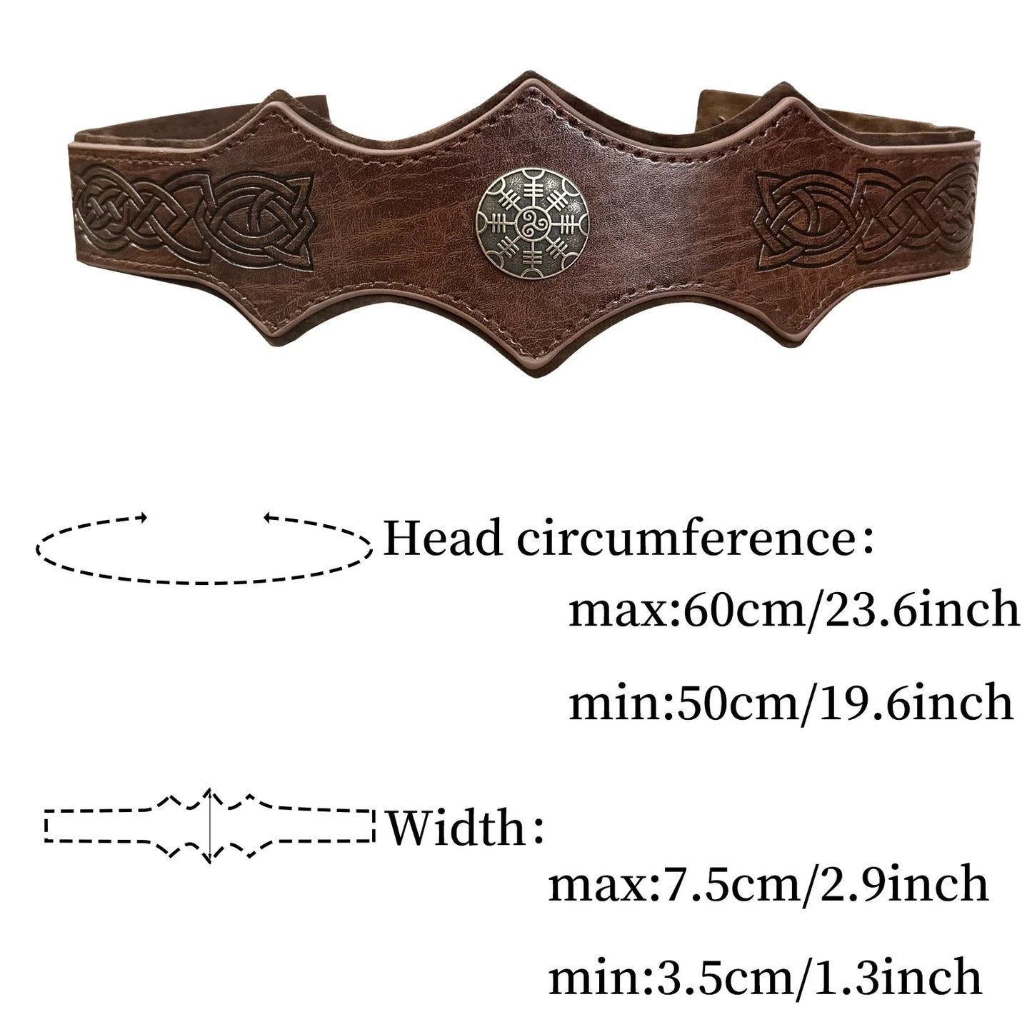 VIKING HEADPIECE – ÆGISHJÁLMR MEDALLION & KNOTWORK