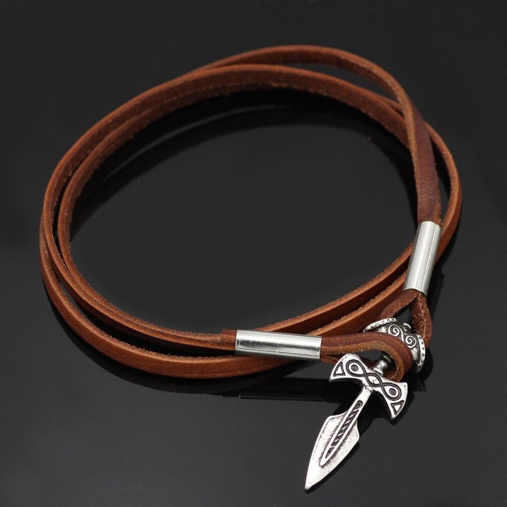 TALOS LEATHER VIKING BRACELET