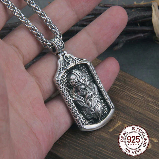 ODIN THE ALLFATHER PENDANT NECKLACE - STERLING SILVER