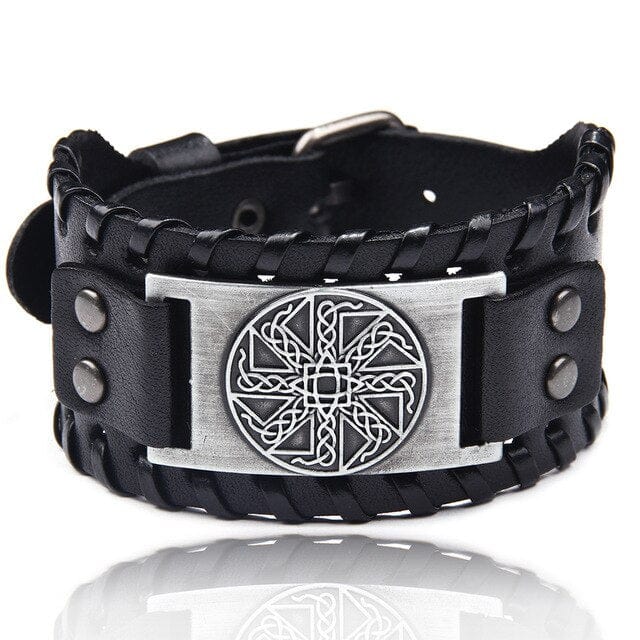 bracelet homme cuir et argent