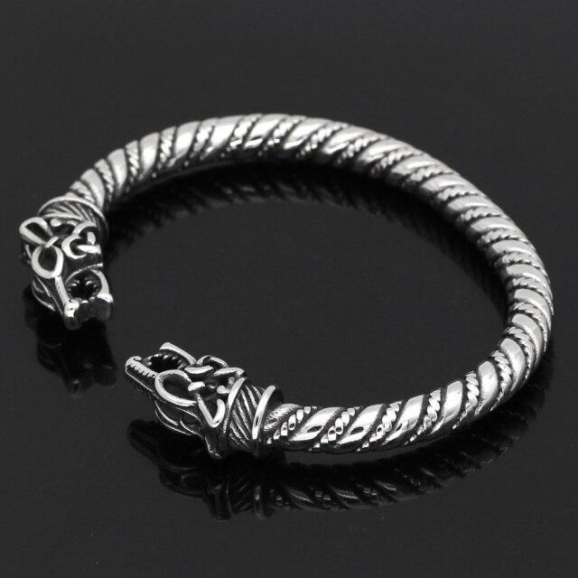 TWISTED WOLF'S HEAD VIKING ARM RING