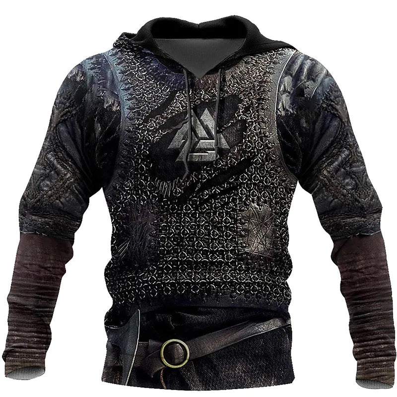 VIKING ARMOUR TATTOO 3D PRINTED HOODIE