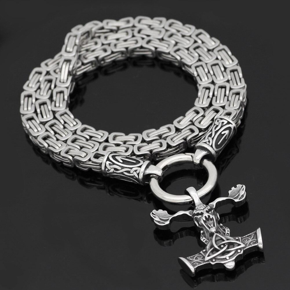 KING CHAIN WITH RUNES AND SLEIPNIR PENDANT