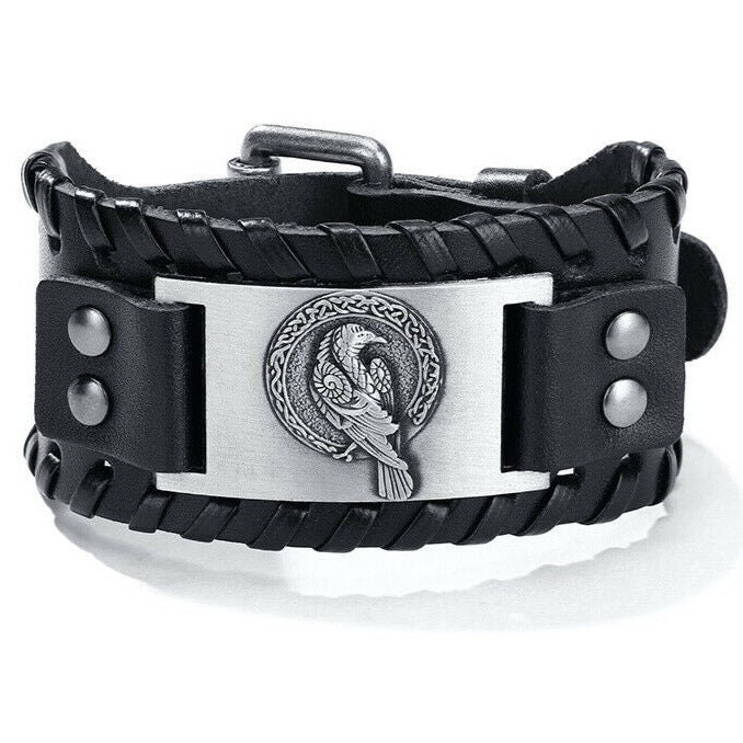 VIKING LEATHER BRACELET - NORDIC RAVEN